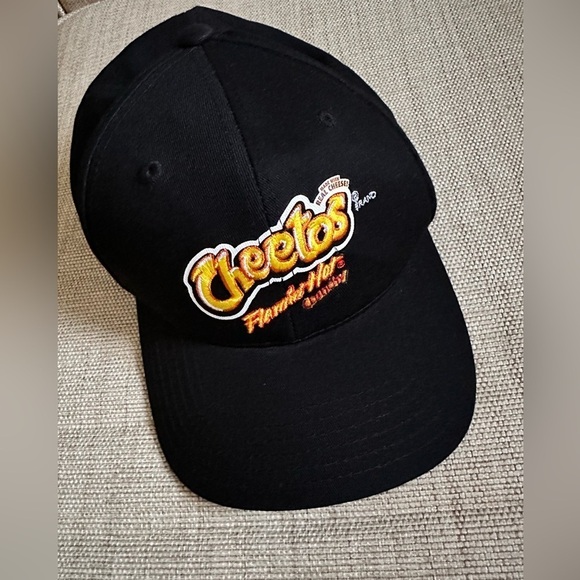 Cheetos Crunchy Flaming Hot Baseball Cap Adjustable Back Buckle Black - Picture 1 of 6